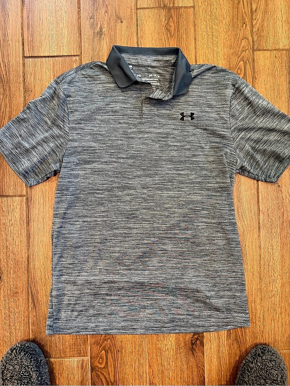 Under Armour Performance Polo Men's Color Block Gray & Black Medium Like New
